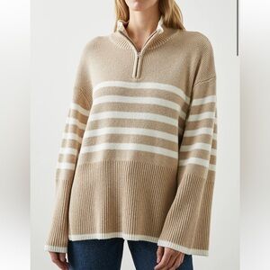 Rails Tessa Sweater in Sand Stripe size L